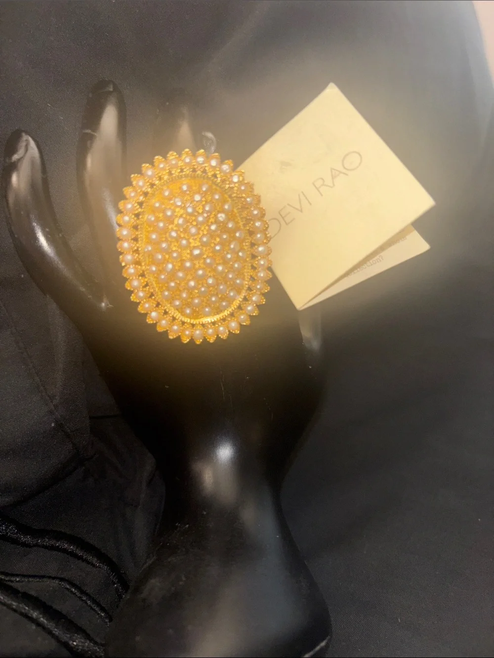 Devi Rao Gold Dipped Pearl Cluster Statement Ring